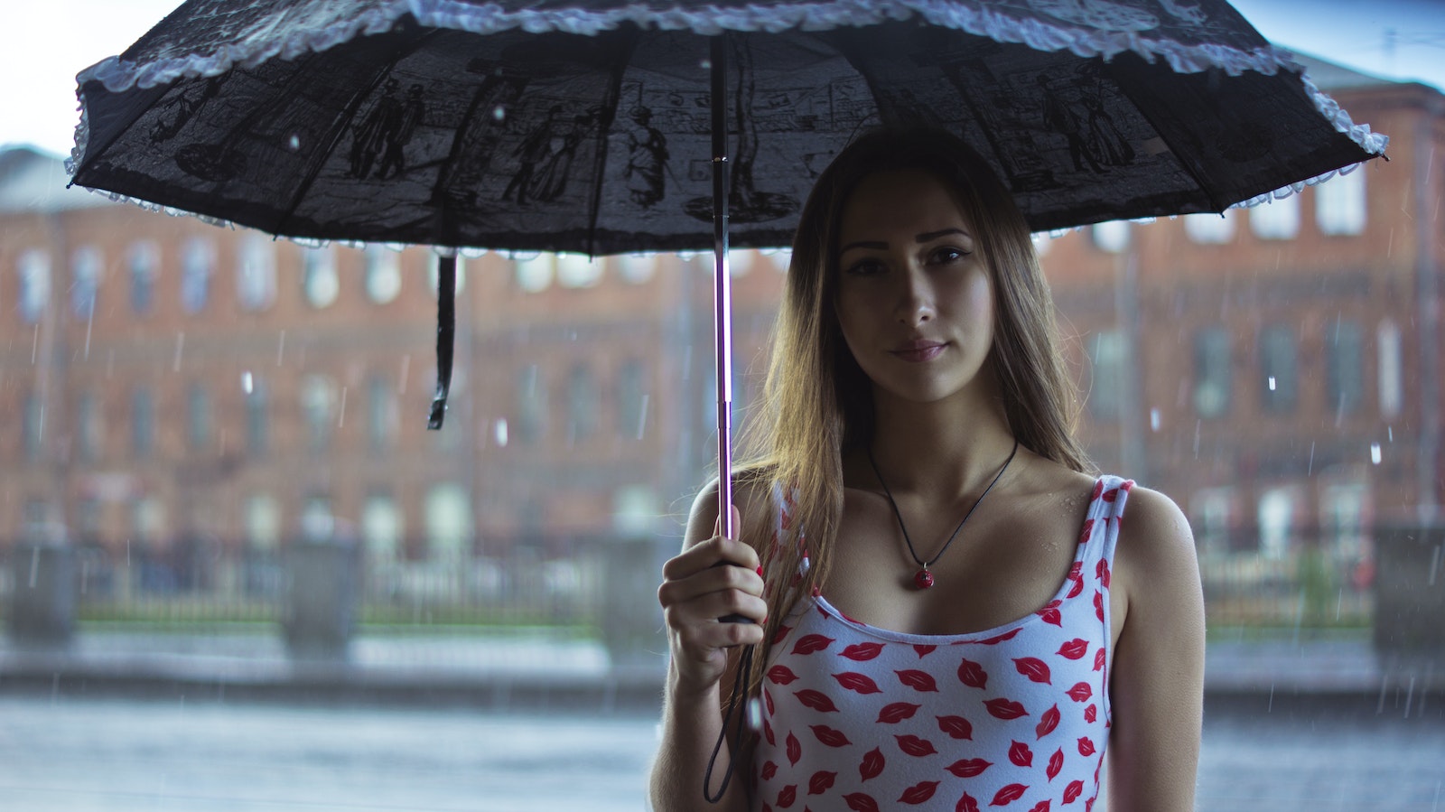 Selective Photo of Woman Wearing White and Red Tank Top